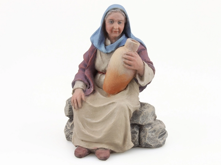 Abuela sentada con cántaro 12 cm.