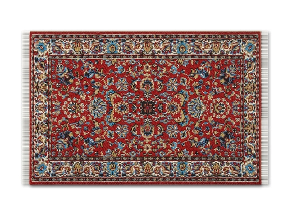 Alfombra oriental tejida con flecos