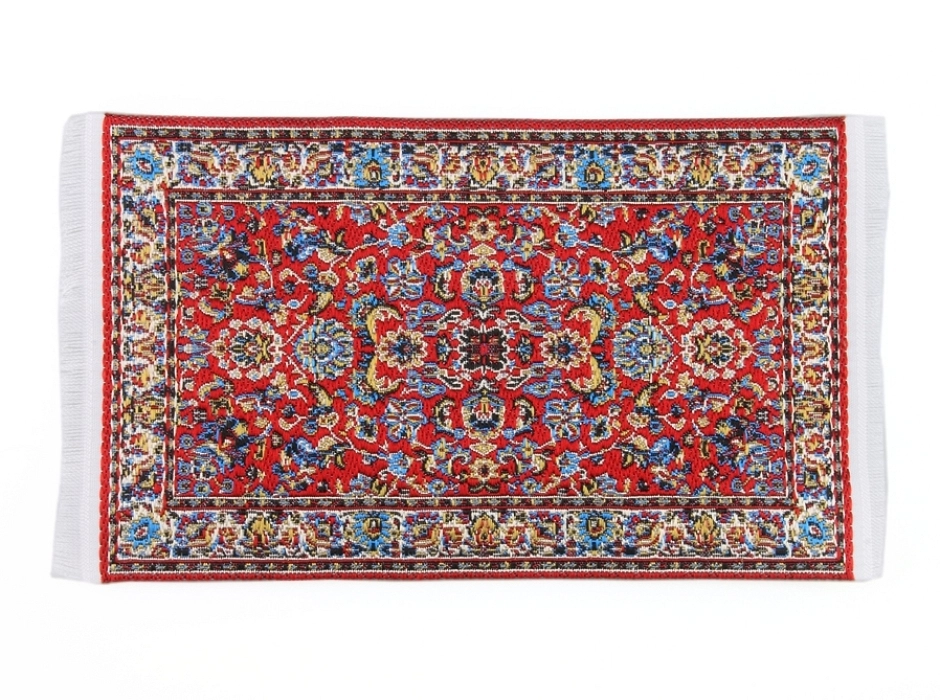 Alfombra oriental tejida con flecos