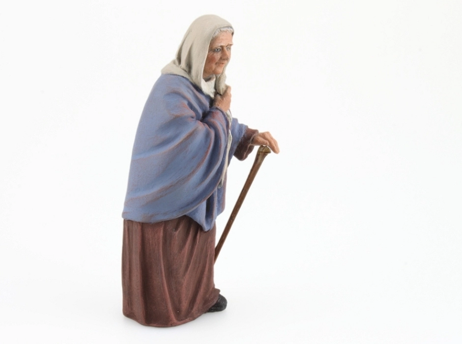 Anciana con bastón 12 cm.
