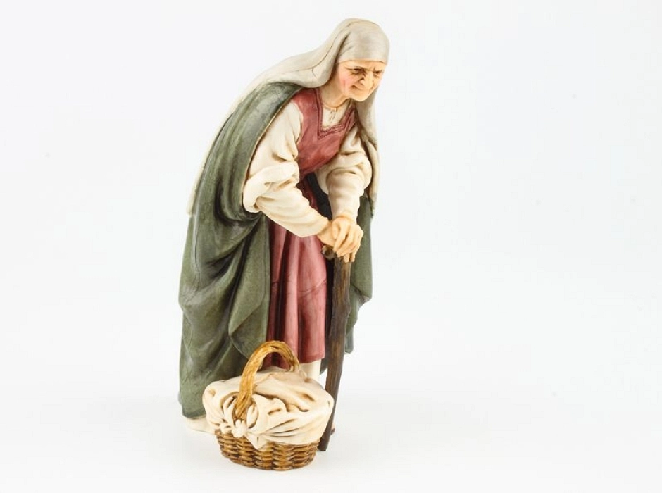 Anciana con cesto 13 cm.