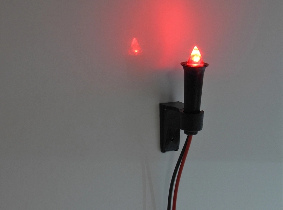 Antorcha con LED rojo efecto llama 3V.-12V. DC