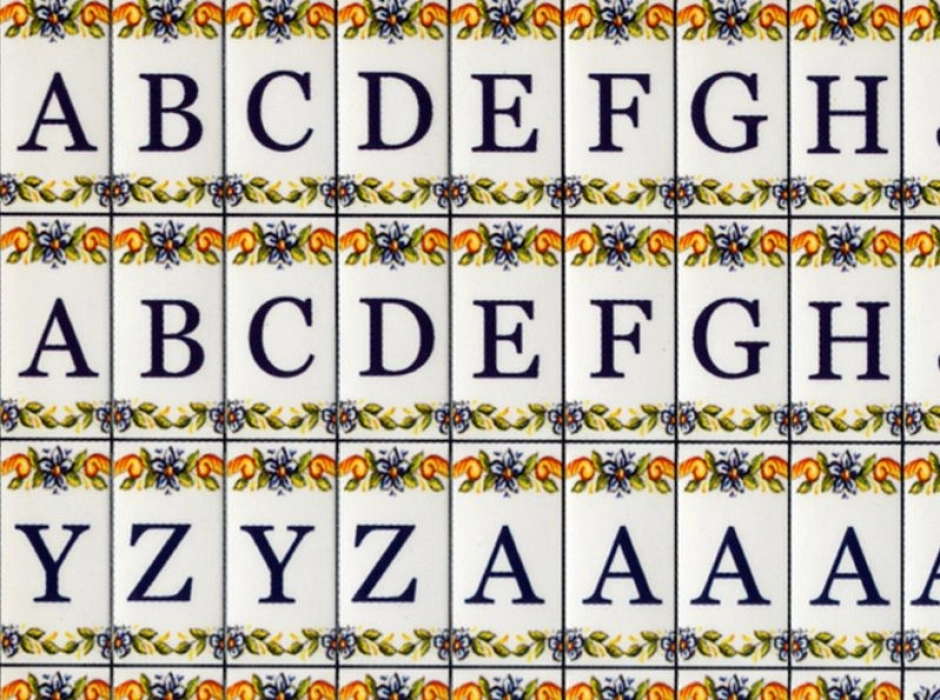 Azulejos con letras Azulejos con letras