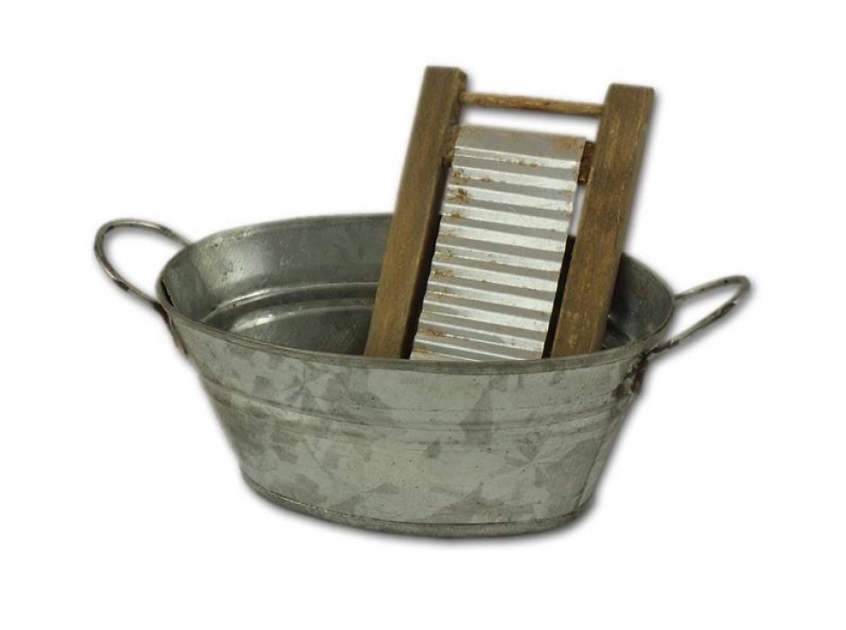 Barreño con tabla de lavar