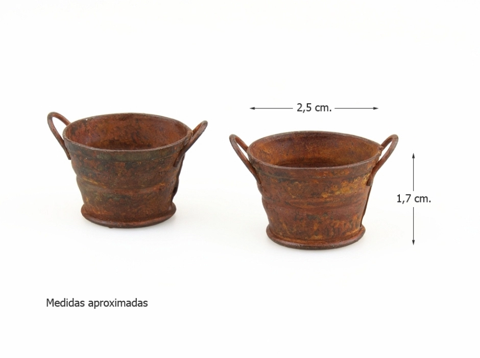 Barreño redondo oxidado pequeño (Bolsa 2 UNI.)