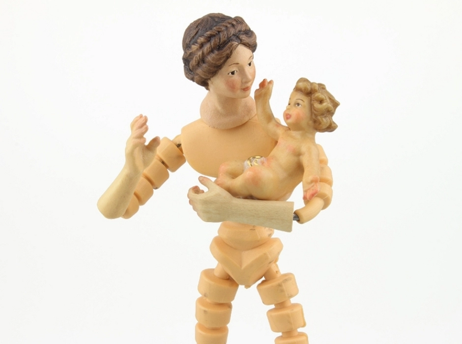 Cabeza femenina con trenza 15 cm.