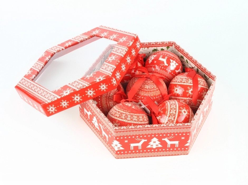 Caja regalo 7 bolas rojas