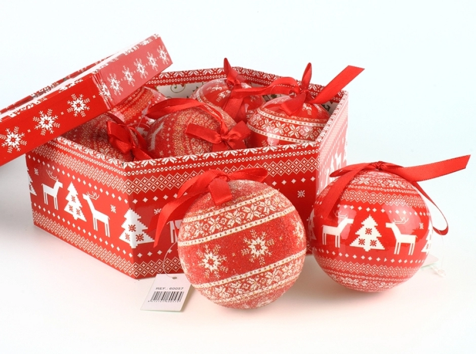 Caja regalo 7 bolas rojas