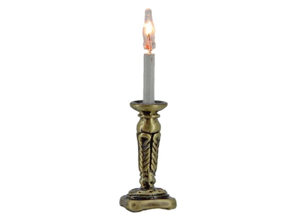 Candelabro antiguo con vela 12V.