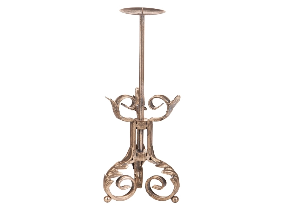Candelabro Navidad dorado antiguo 41 cm.