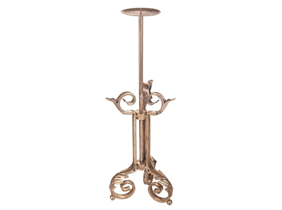 Candelabro Navidad dorado antiguo 51 cm.