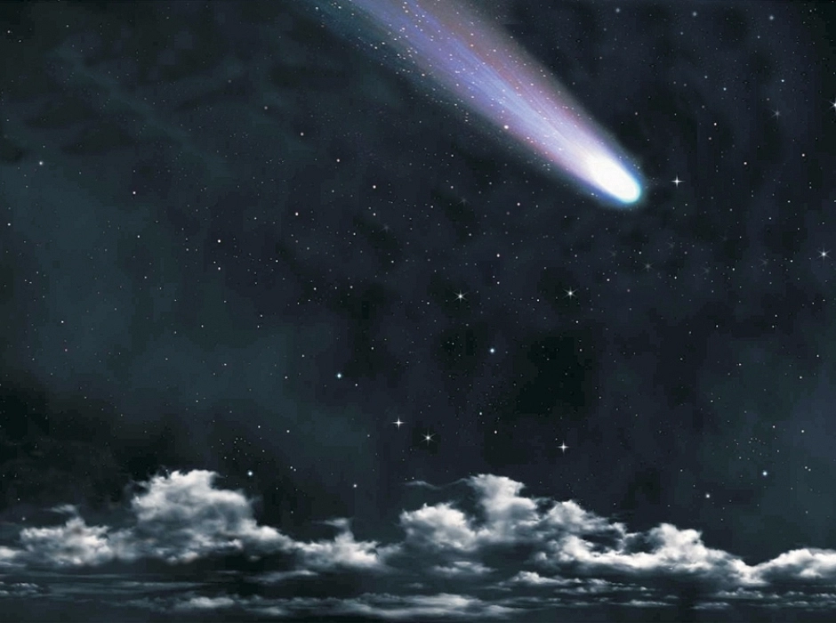 Celaje nocturno con cometa Celaje nocturno con cometa
