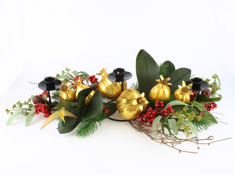 Centro de Navidad con frutas