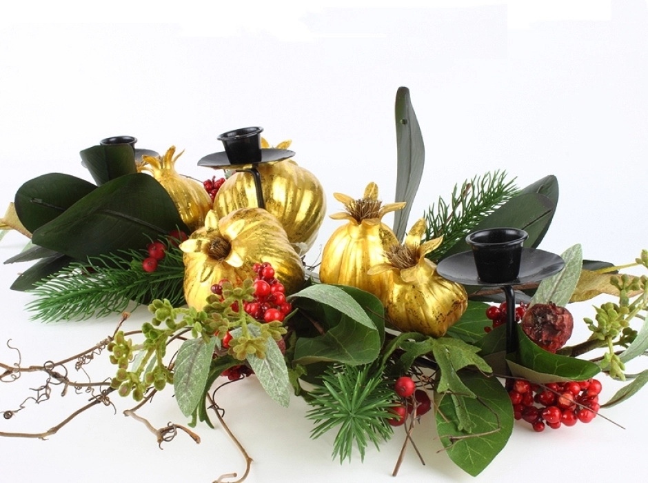 Centro de Navidad con frutas
