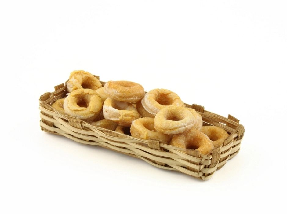 Cesta bandeja con rosquillas Cesta bandeja con rosquillas