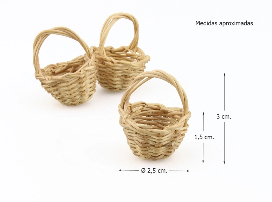 Cestas de mimbre Ø 2,5 cm. (Bolsa 3 UNI.)
