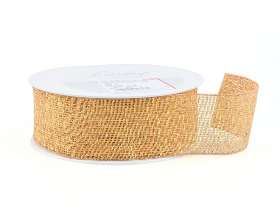 Cinta de malla con alambre albericoque - oro