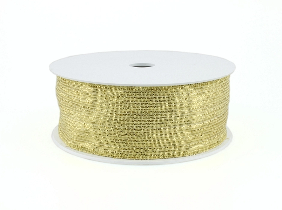 Cinta de malla con alambre crema - oro