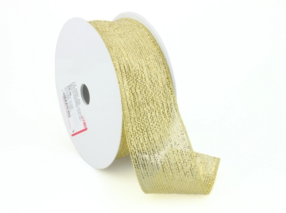Cinta de malla con alambre crema - oro