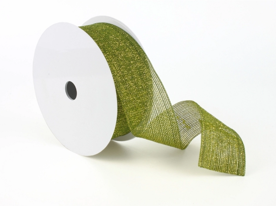 Cinta de malla con alambre verde - oro