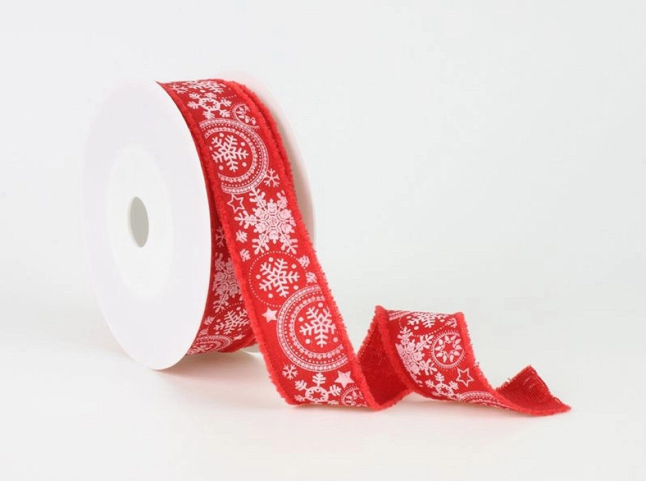 Cinta Navidad copos 3,5 cm.