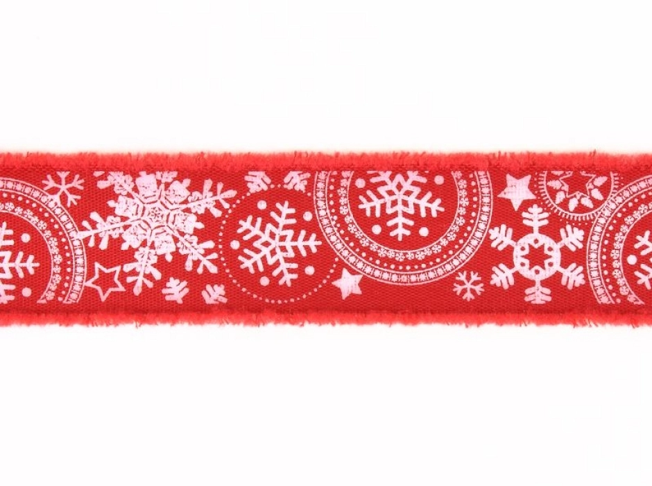 Cinta Navidad copos 3,5 cm.
