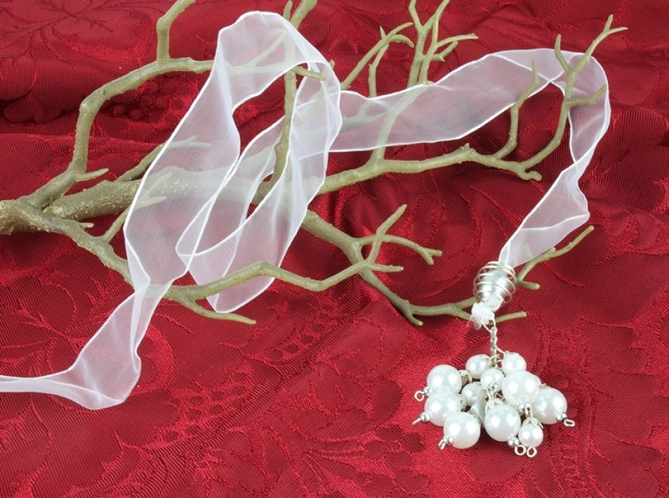 Colgante de perlas plata
