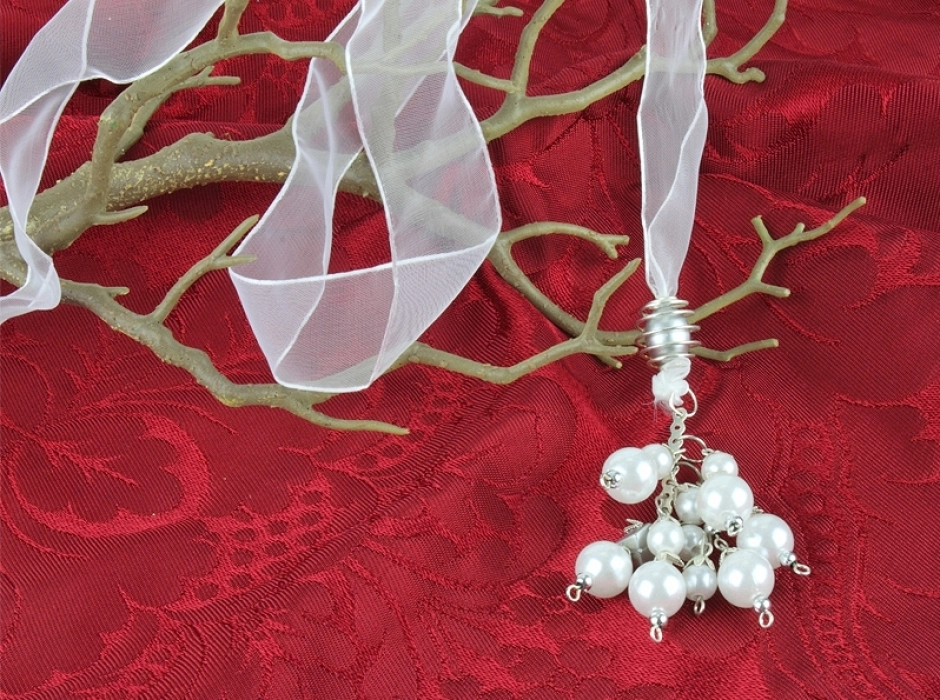 Colgante de perlas plata
