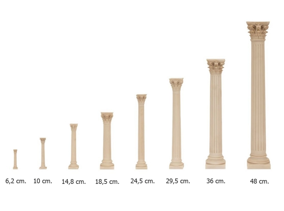 Columna corintia con fuste acanalado