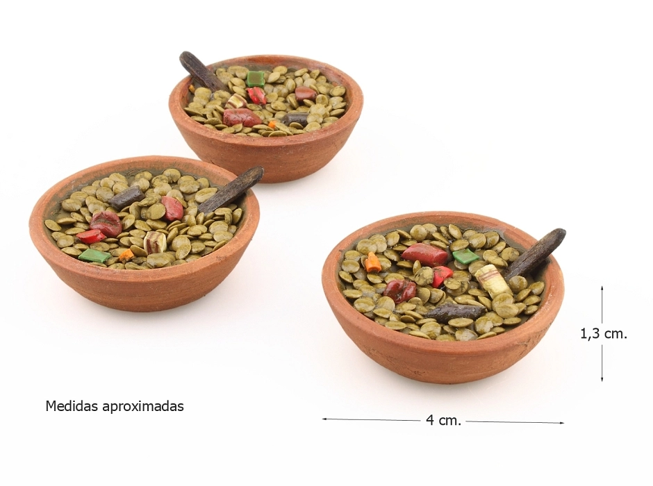 Cuenco con guiso de lentejas Ø 4 cm.