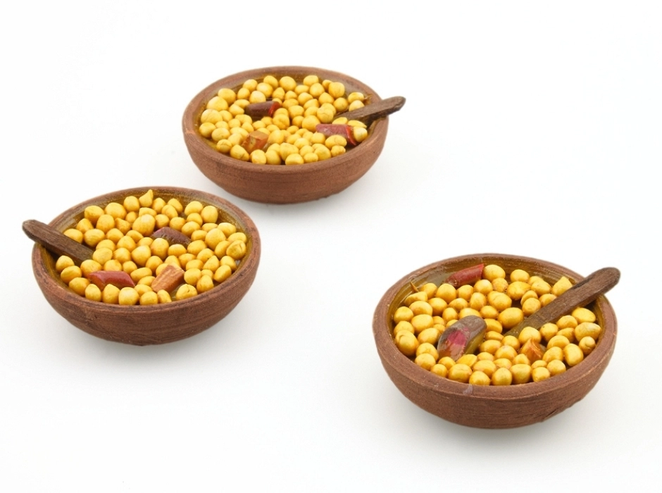 Cuenco de cocido con garbanzos Ø 3,8 cm.
