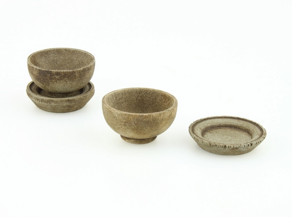 Cuencos rústicos con plato (Bolsa 2 Jg./4 piezas)