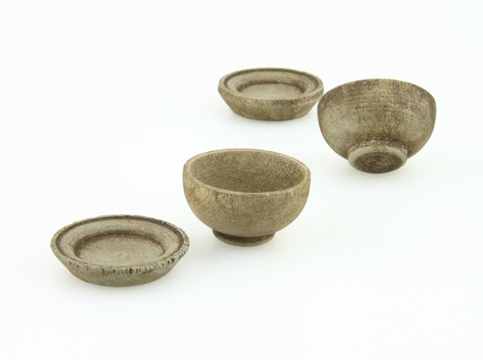 Cuencos rústicos con plato (Bolsa 2 Jg./4 piezas)