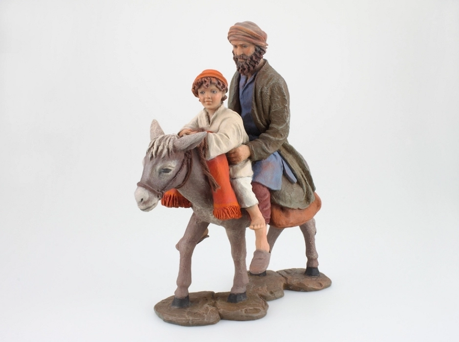 Dos pastores en burro 15 cm. Dos pastores en burro 15 cm.