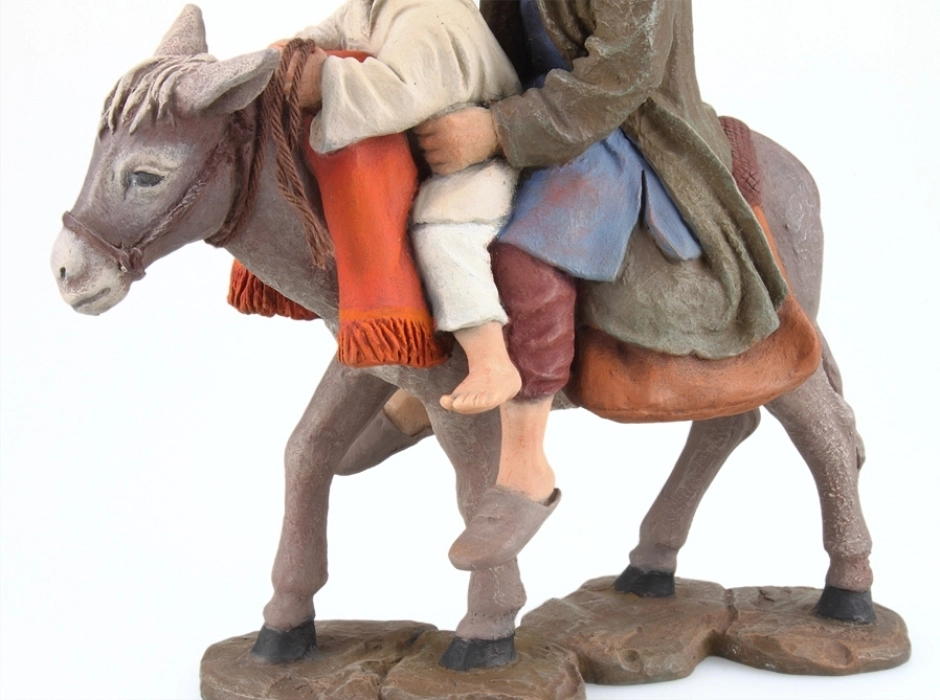 Dos pastores en burro 15 cm.