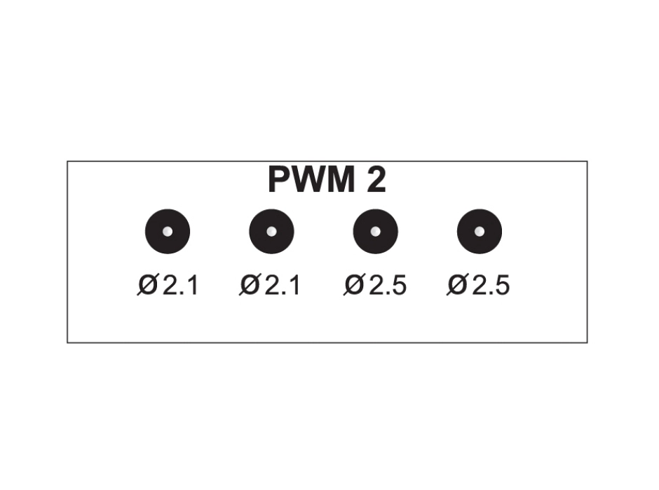 Enchufe múltiple Frisa PWM2 Jack 2.5 mm. 12V. CC.