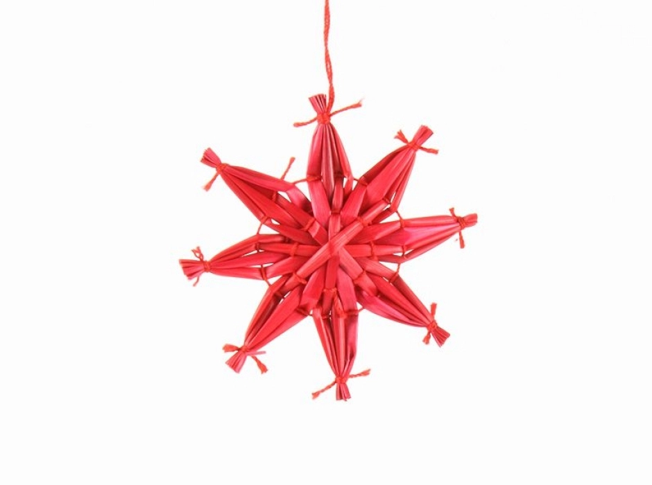 Estrella roja Navidad 5 cm. (Bolsa 12 UNI.)
