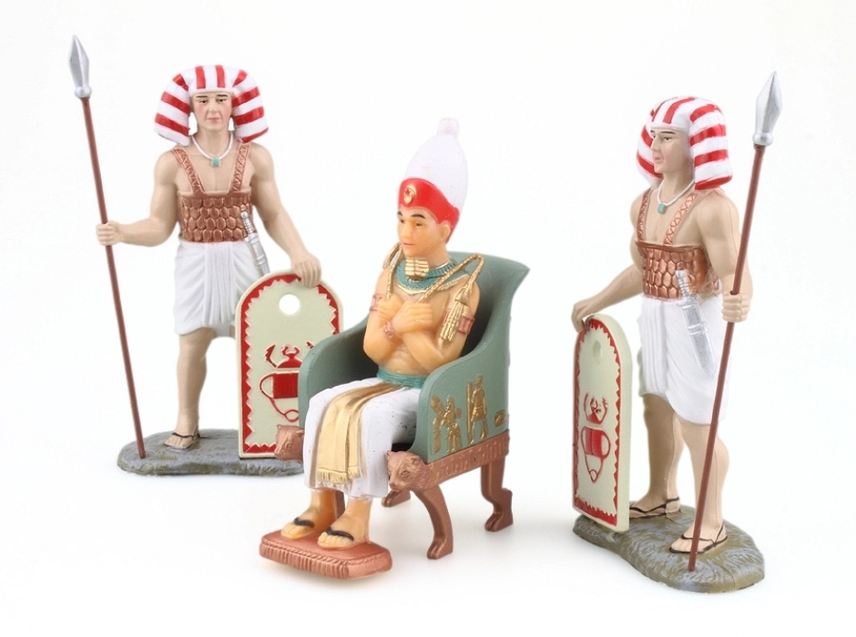 Faraón con soldados egipcios 10 cm.