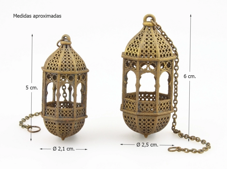 Farol árabe con cadena para colgar (5 y 6 cm.)