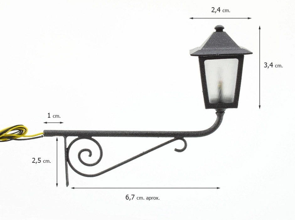 Farol con luz 7,5 cm. 12V.