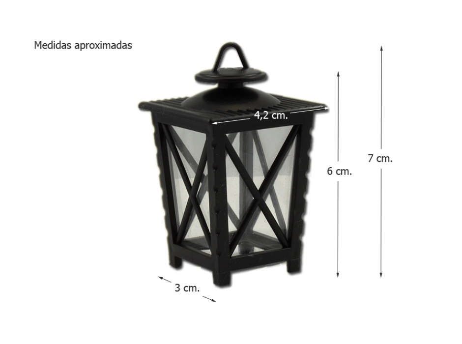Farol con tulipa transparente