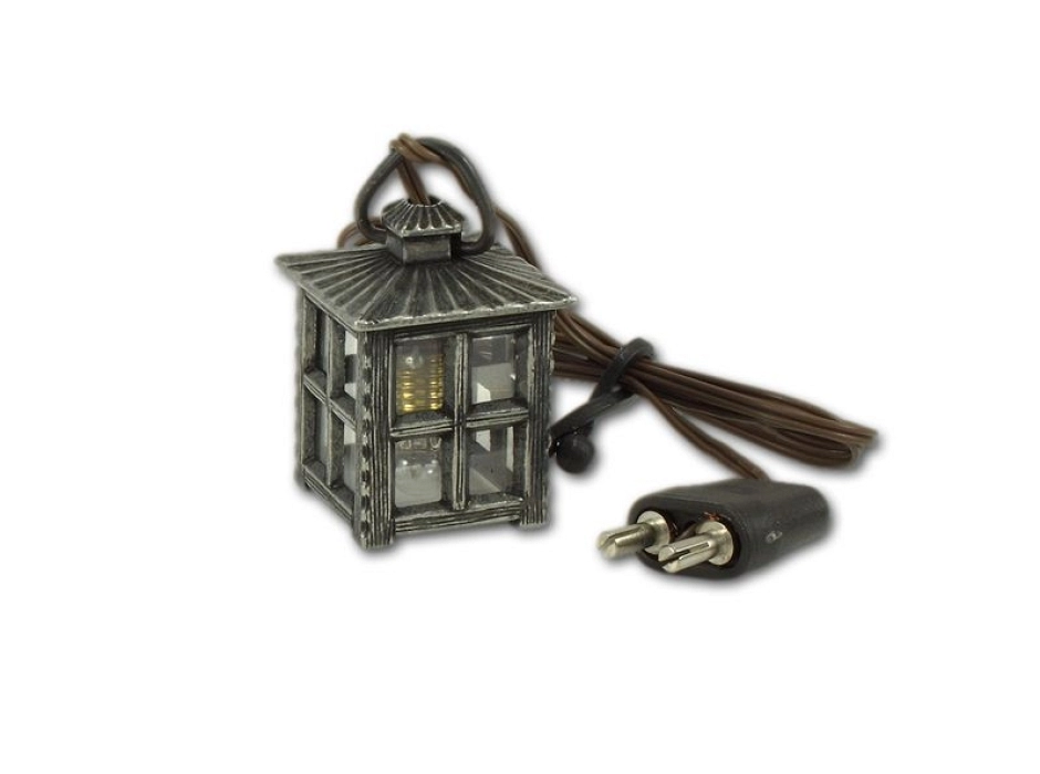 Farol metal envejecido con tulipa transparente 3,5V.