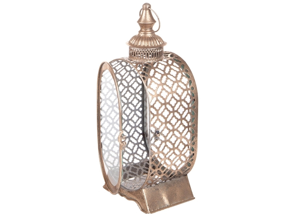 Farol ovalado Navidad dorado antiguo 41 cm.