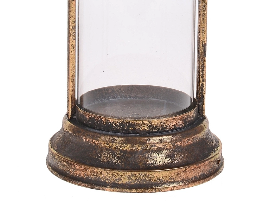 Farol redondo Navidad dorado antiguo 42 cm.