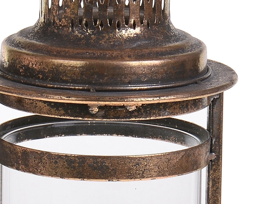 Farol redondo Navidad dorado antiguo 42 cm.