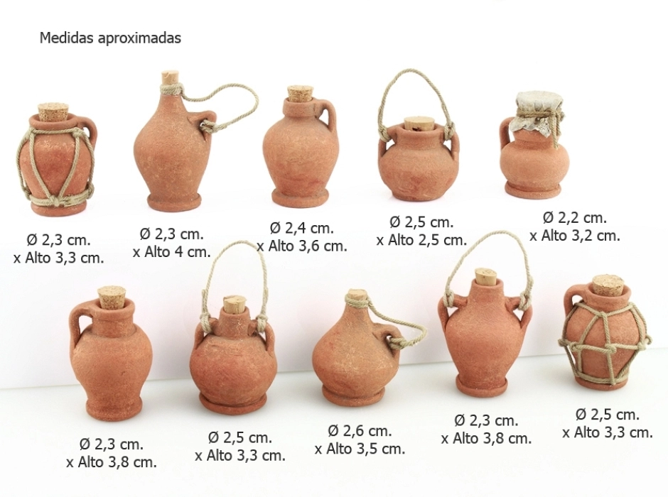 Garrafas y botijas decoradas (10 UNI. surtidas)