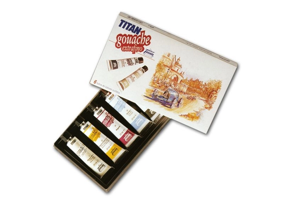 Gouache Titán amarillo claro (estuche 6 x 20ml.)