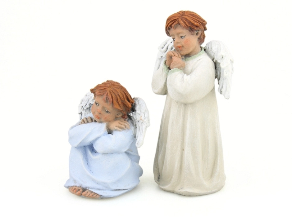 Grupo 2 angelitos del portal de Belén 12 cm.