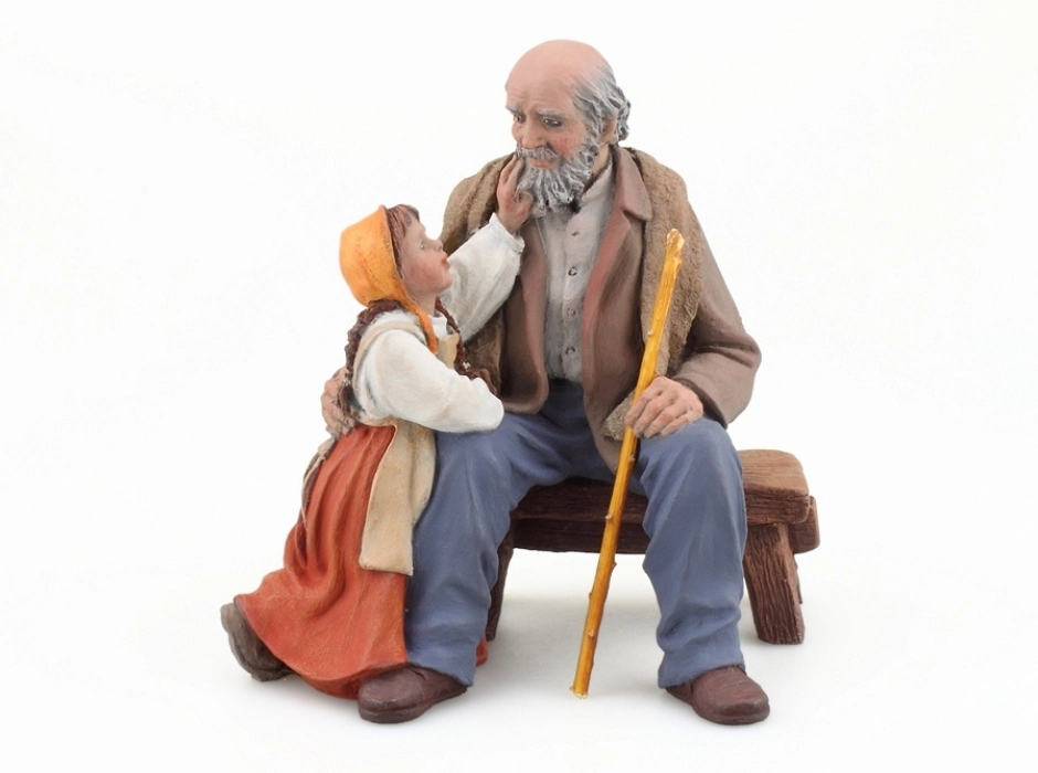Grupo abuelo con niña (La barba del abuelo) 15 cm. Grupo abuelo con niña (La barba del abuelo) 15 cm.