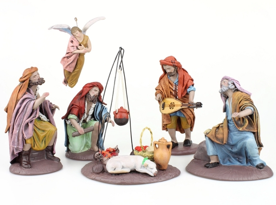 Grupo anunciación a los pastores 14 cm. (6 piezas)